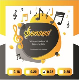 Resim Şenses 0.22 Tam Profesyonel Divan Bağlama Teli Bam Bam ve Tezene 1 Takım Tel 