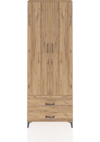 Resim Arges Dolap 4 Raflı 2 Çekmeceli 2 Kapaklı 88x30x243 Çam-çam Çam 