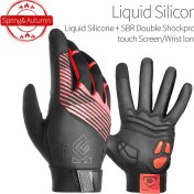 Resim Liangduo Shop Kırmızı Stil Xxl Erkek Profesyonel Bisiklet Eldiveni Kış Jel Sıvı Silikon Yol Bisikleti Eldiven Tam Parmak Kaymaz Darbeye Dayanıklı Bisiklet Eldivenleri (Yurt Dışından) 