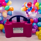 Resim 1 adet Elektrikli Balon Pompası, 220-240V, Çift Delik Tek Kontrol Enfeksiyon Pompası, PP Malzeme, Beyaz/Mavi/Gül Kırmızısı, Tip C Fişli, Balon Dekorasyonu için, Uzun Tüp Balonlar için değil, Pil Olmadan 