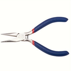Resim Mavi Saplı Yüksek Karbonlu Çelik Takı Pensesi, İğne Burun & Dişsiz Tasarım ile DIY Takı Yapımı için 