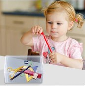 Resim Ganzhoushop Ekstra Büyük Kapasiteli Plastik Kalem Kutusu İstiflenebilir Yarı Saydam Şeffaf Kalem Kutusu Ofis Malzemeleri Depolama Düzenleyici Boxb 