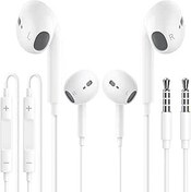 Resim 2'li paket kulak içi kulaklık, kablolu, 3,5 mm jaklı mikrofonlu ve ses ayarlı, gürültü önleyici kulaklık, Samsung, iPad, Xiaomi, MP3/4, Hua-wei, iPhone 6/5/SE, vb. için 3,5 mm ses cihazları 