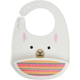 Resim Skip Hop Zoo Silikon Önlük - Lama Beyaz 