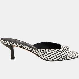 Resim Katy Perry The Ladie Low Heel Kadın Zebra Topuklu Terlik Beyaz - Siyah 