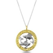 Resim Gumush Gümüş Gold Balık Burcu Kolye 