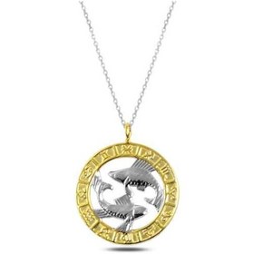 Resim Gumush Gümüş Gold Balık Burcu Kolye 