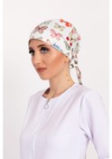 Resim Yeşil Kelebek Desenli Tesettür Doktor Hemşire Hastane Aşçı Cerra Siyah 