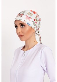 Resim Yeşil Kelebek Desenli Tesettür Doktor Hemşire Hastane Aşçı Cerra Siyah 