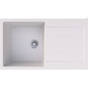 Resim Gradde Beyaz Tek Goz Granıt Eviye 50 x 86 Gr86L 