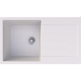Resim Gradde Beyaz Tek Goz Granıt Eviye 50 x 86 Gr86L 