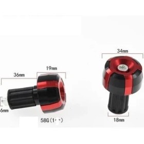 Resim Difa Motosiklet Gidon Topuzu Kırmızı 