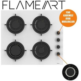 Resim Ferre Flowart Serisi QBL63CB + CS206 - FA + D078 Beyaz Ankastre Set 