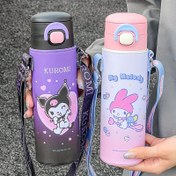 Resim 1 adet Kuromi için İzoleli Paslanmaz Çelik Seyahat Bardağı 520ml - Pipet ve Ayarlanabilir Askılı, Sızdırmaz Çift Duvarlı Bardak Kadınlar, Dış Mekan, Spor, Tatiller (Noel, Cadılar Bayramı, Paskalya, Şükran Günü, Hanukkah, Anneler Günü), Seyahat Aksesuarları, Spor Su Şişesi, Eğlenceli Tasarım, Sızdırmaz Tasarım 