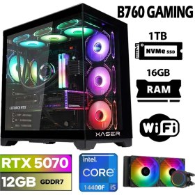 Resim Xaser Lexus X160 I5 14400F 16GB Ddr5 Ram 1tb M.2 Nvme SSD 12GB RTX5070 Sıvı Soğutmalı Oyuncu Bilgisayarı 