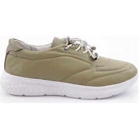 Resim Dgn 2023 Kadin Lastik Bağcikli Comfort Ayakkabi 2023-2135-R15132 Haki 