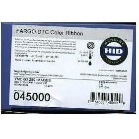 Resim Fargo 045000 DTC1000-DTC1250e YMCKO Renkli Ribbon Tek Yüze 250 Renkli Baskı 