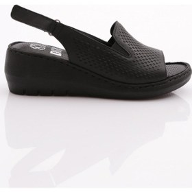 Resim Dgn 1004 Kadin Arkadan Bağlama Delikli Sandalet 1004-2495-R1534 Siyah 