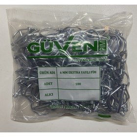 Resim 6 mm Güven Yaylı Pim (100 Adet) 