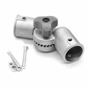 Resim 1 Adet Evrensel Alüminyum Olta Koltuğu Destek Bağlantısı 180° Ayarlanabilir Dişli ve 2 Vida & Somun ile Koltuk Modifikasyonu Aksesuarları - Gümüş, Pille Çalışmaz 