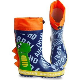 Resim Denokids Renkli Dinozorlar Erkek Çocuk Yağmur Botu Lacivert 
