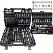 Resim 46/216 adet Tüm Amaçlı Otomobil Aracı Seti Plastik Depolama Kutusu ile - İçerir Hex Anahtarları, 1/2" ve 1/4" Sürücü Soketleri, Ratchet Anahtarları, Tornavida ve Tork Anahtar - Kendin Yap Tutkunları, Mekanikçiler, Araba, Motosiklet ve Bisiklet Bakımı ve Onarımı için İdeal, Bisiklet Onarım Kiti | Kompakt Aracı Seti | Dayanıklı Plastik Kutu, Aracı Düzenleyici, Pilsiz 