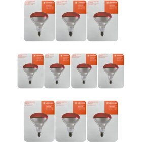 Resim (10 Adet) Osram Ledvance 150W (Kırmızı Işık) Infrared Isıtıcılı Lamba E27 Duylu (Kalın Duy) 