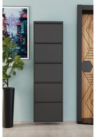 Resim 5 Kapaklı Metal Ayakkabılık Antrasit Antrasit 