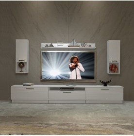 Resim Decoraktiv Trendstyle 270da Slm Tv Ünitesi Tv Sehpası Beyaz 