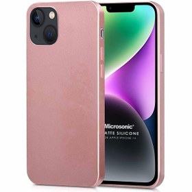 Resim Matte Silicone Apple Iphone 14 Kılıf Rose Gold 