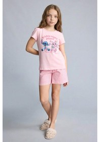 Resim Defacto Dısney Lılo & Stıtch Regular Fıt 2li Pijama Takımı Kız Çocuk H2768a826sppn105 Pembe-pn105 