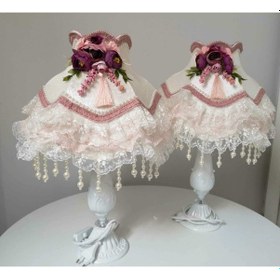 Resim Çiçek Dekorlu Abajur 2 Adet Özel Tasarım Dekoratif Eşya Cc13 Diğer 