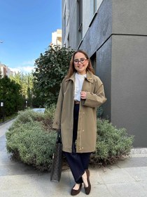 Resim Premium oversize trençkot - Lacivert / Medium 