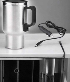 Resim budukkanda Kettle Kapaklı Araç İçi Termos Tüm Arabalara Uyumlu Çakmaklık Girişli Su Isıtıcı Bardak 