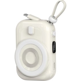 Resim Magsafe Powerbank Wiwu WI-P041 Dijital LED Göstergeli Type-C Kablolu Askılı 10000MAH Beyaz 