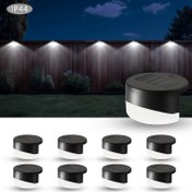 Resim 4'lü Paket Güneş Enerjili Dış Mekan Çit Lambaları, Siyah/Beyaz/Gri/Kapalı - ABS Kama Hareket Sensörlü, Güneş Enerjili Çit Aydınlatması, Araba Yolu İçin - Kolay Yarı Gömme Montaj (Dahil Değil) 