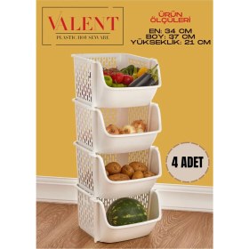 Resim Feyza Design 4'lü Patates ve Soğanlık, Katlı Sebzelik, Oyuncak ve Banyo Organizeri 