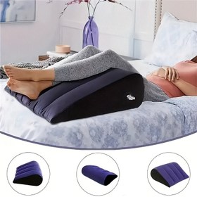 Resim 1 adet Peluş Bacak Yastığı, Şişirilebilir PVC Üçgen Yastık ile, Ev ve Dış Mekan Koltuk Kullanımı için Güvenli Ayak Desteği, Taşınabilir ve Temizlemesi Kolay, Dayanıklı Malzeme, Güç Gerektirmez, Taşınabilir Taşıma Çantası Dahil, Ayak Desteği Yastığı | Ergonomik Tasarım | Temizlemesi Kolay Malzeme, Be Yastıkları için | 
