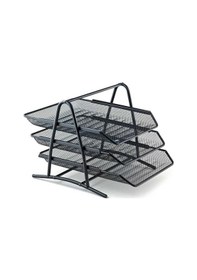 Resim Kraf Perfore Evrak Rafı Metal 3 Katlı 460g Siyah 