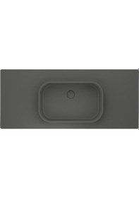 Resim Real Stone Pure Etajerli 100x50 Gri Granit Banyo Lavabosu Gri 