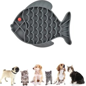 Resim Kedi Için Yalama Matı, Kediler Yavaş Besleyici Yalama Matı, Pet Sakinleştirici Tedavi Mat, Can Sıkıntısı ve Anksiyete Azaltıcı Yalama Mat, Mama, Yoğurt Için Kedi Puzzle Besleyici Kase (Gri) 