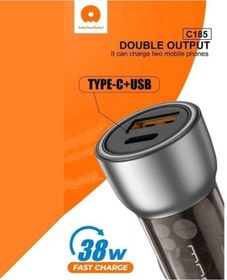 Resim 38w Hızlı Şarj Araç Çakmak Şarj Cihazı Dual Port Usb 18w + Type-c 20w Pd20w+qc3.0 - C185 