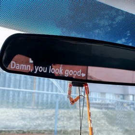 Resim Ayna Sticker - Damn You Look Good Ayna Stickerı | Sticker Master - Açık Pembe / 10x1cm 