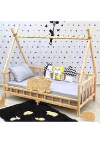 Resim Markaawm Markaawm Ayıcıklı Montessori Yatak Ahşap Çocuk Ve Bebek Karyola Akçaağaç 