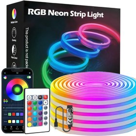 Resim 1 Adet Esnek RGB LED Neon Şerit Işık - Uygulama ve Uzaktan Kumandalı, Ayarlanabilir Renkli USB Güçlü Aydınlatma İç/Dış Mekan Parti Yatak Odası Oturma Odası Oyun Odası Dekoru için, Kolay Kurulumlu Oyun Işıkları 