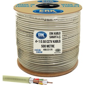 Resim Cable Cable Kamera Kablosu Gold 4+1 Cctv 0.50 500MT Erk Yerli 