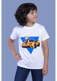 Resim Toontoy Kids Toontoy Erkek Çocuk Araba Baskılı Tişört Ekru 
