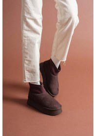 Resim Cuen Kahverengi Süet Bot Kahverengi 