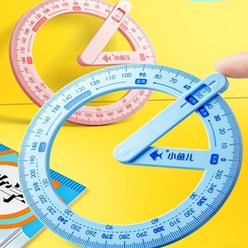 Resim 360 Derece Dönebilen Açı Ölçer - Taslak ve Çizim için Hassas Açı Ölçüm Aracı, Dayanıklı Plastik Yapı, Temel Ofis Malzemeleri 
