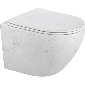 Resim Lena ET-W1200M8 Asma Klozet Mermer Desenli Mat Beyaz 